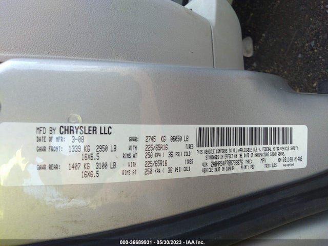 2008 CHRYSLER TOWN & COUNTRY TOURING VIN: 2A8HR54P78R736876