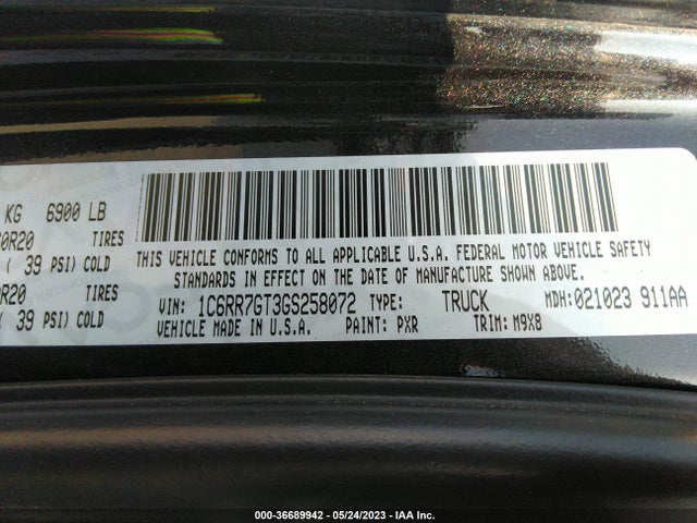 RAM 1500 Big Horn 2016 1C6RR7GT3GS258072 Image 11