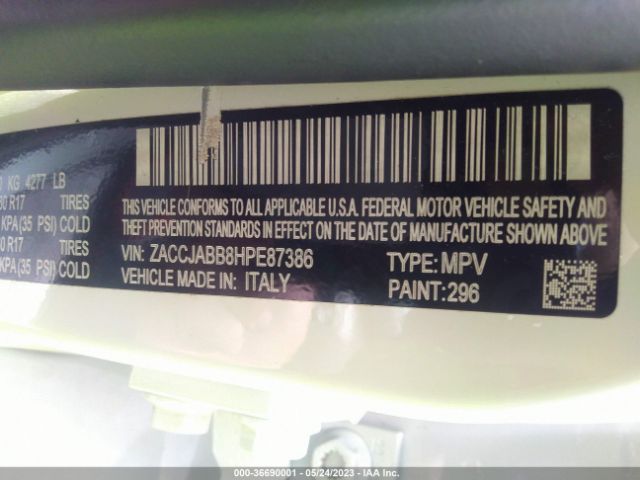 ZACCJABB8HPE87386 Jeep Renegade Latitude