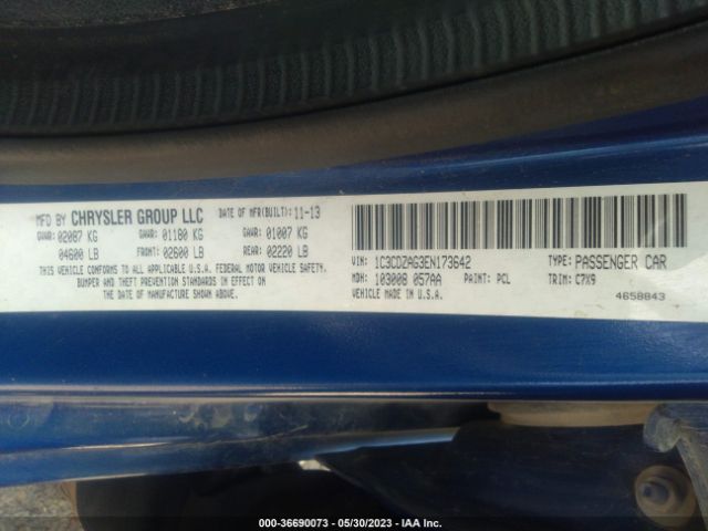 1C3CDZAG3EN173642 Dodge AVENGER SE