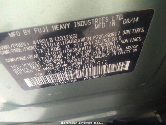 JF2SJABC9FH461972 Subaru Forester 2.5i