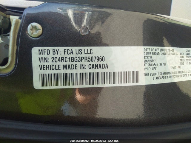 2023 Chrysler Pacifica, VIN: 2C4RC1BG3PR507960