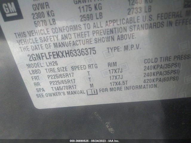 Chevrolet EQUINOX LT 2017 2GNFLFEKXH6336375 Image 10