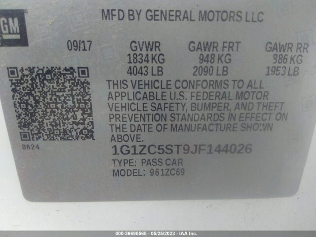 Chevrolet MALIBU LS 2018 1G1ZC5ST9JF144026 Image 10