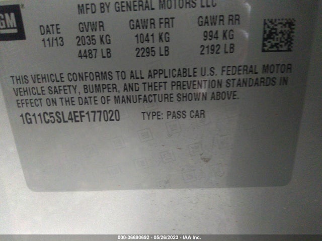 Chevrolet MALIBU LT 2014 1G11C5SL4EF177020 Image 10