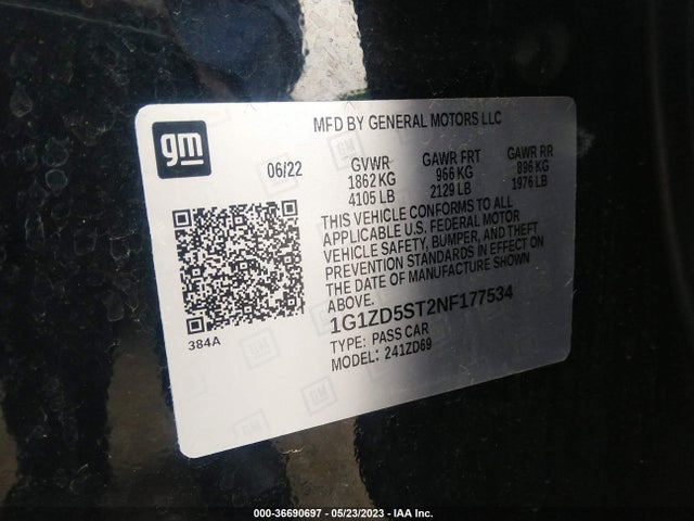 Chevrolet MALIBU LT 2022 1G1ZD5ST2NF177534 Image 9