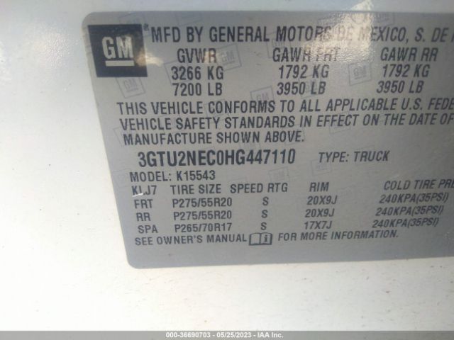 3GTU2NEC0HG447110 GMC Sierra 1500 Slt