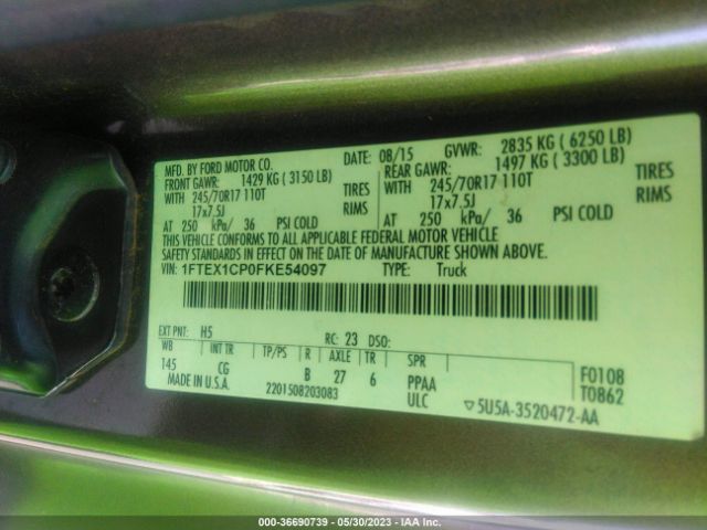 1FTEX1CP0FKE54097 Ford F-150 Xl/lariat/xlt