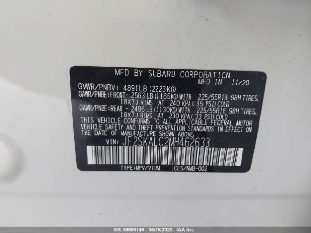 JF2SKALC2MH462633 Subaru Forester Sport
