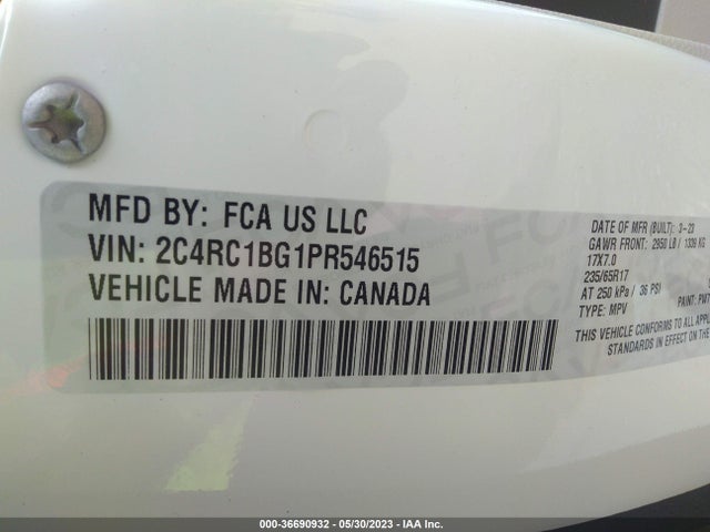 2C4RC1BG1PR546515 Chrysler Pacifica Touring L