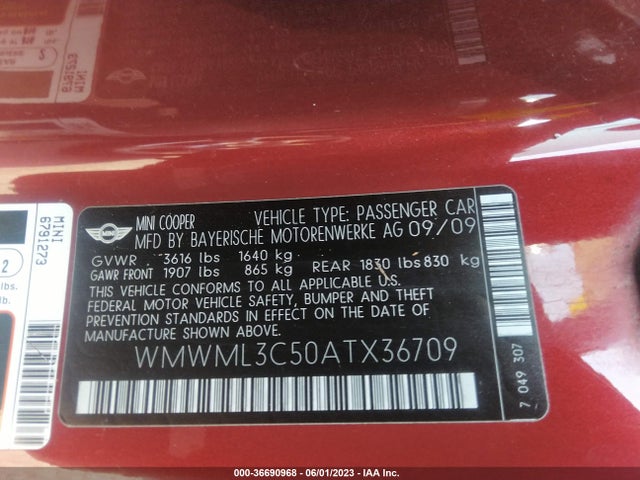 2010 MINI COOPER CLUBMAN WMWML3C50ATX36709 Photo 8