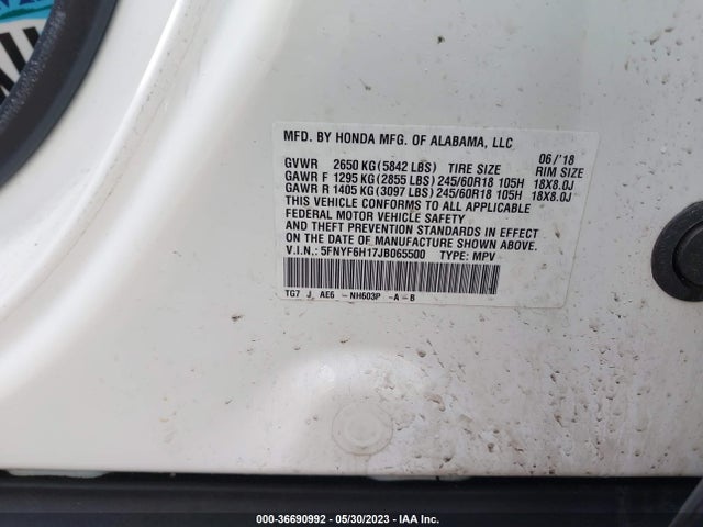 Honda PILOT LX 2018 5FNYF6H17JB065500 Image 9