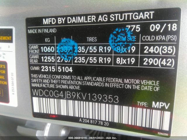 WDC0G4JB9KV139353 Mercedes-Benz Glc Glc 300