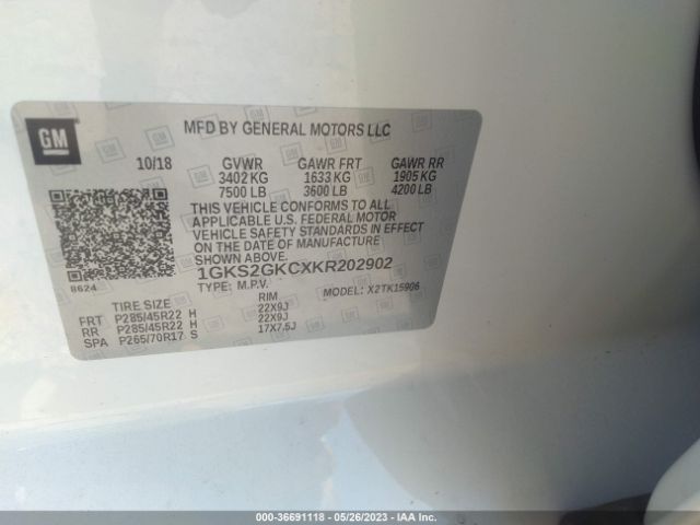 1GKS2GKCXKR202902 GMC Yukon Xl Slt