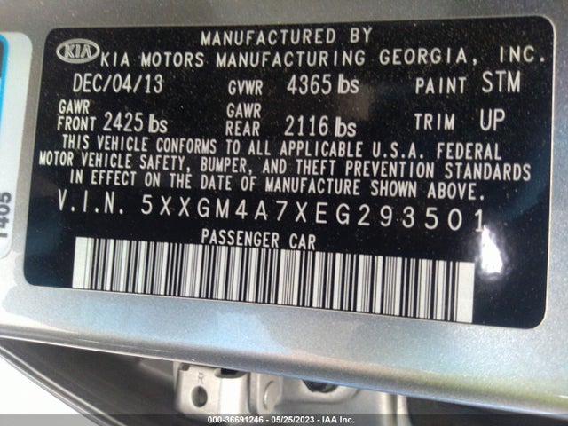 KIA Optima Lx 2014 5XXGM4A7XEG293501 Image 9