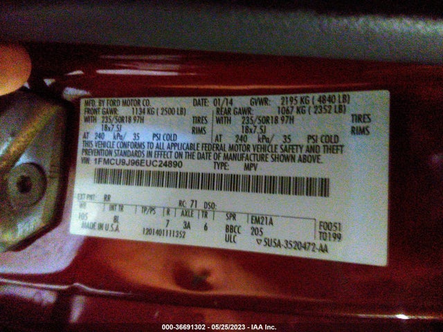 Ford Escape Titanium 2014 1FMCU9J96EUC24890 Image 9