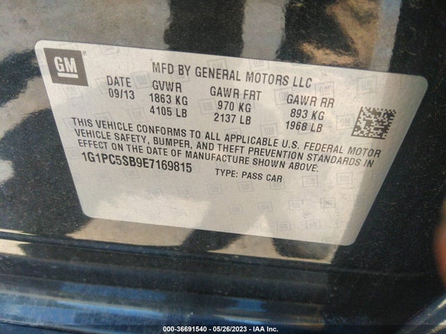 Chevrolet Cruze 1lt 2014 1G1PC5SB9E7169815 Image 10
