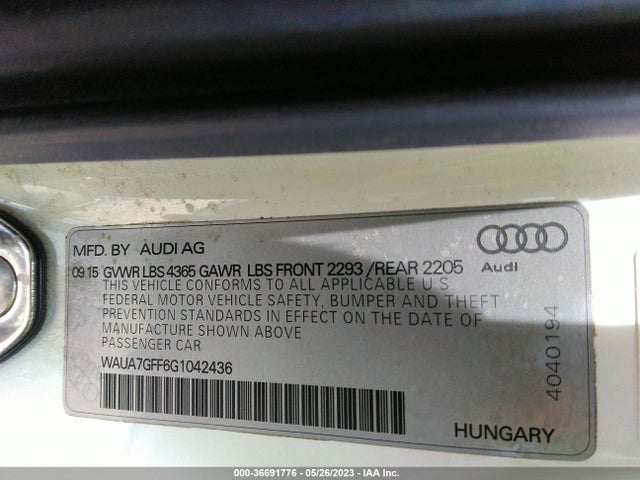 WAUA7GFF6G1042436 Audi A3 1.8t Premium