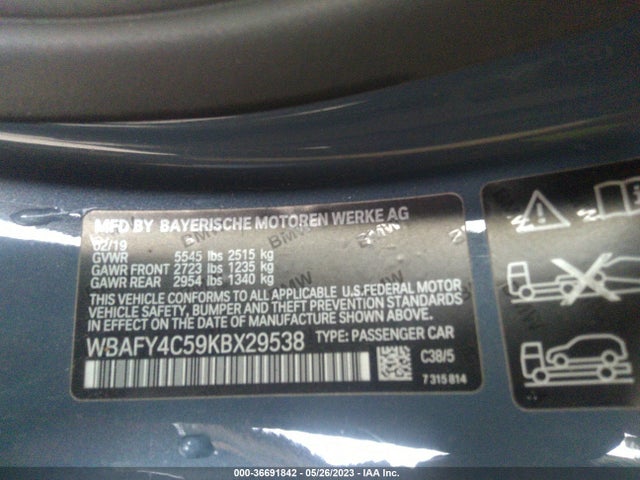2019 BMW 8 Series, VIN: WBAFY4C59KBX29538