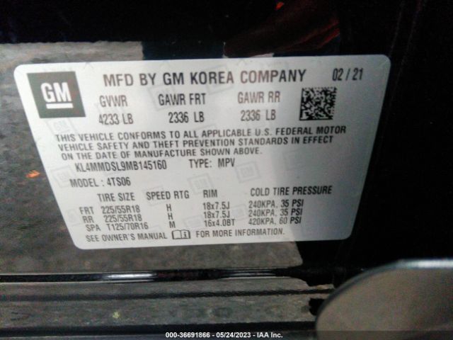 KL4MMDSL9MB145160 Buick Encore Gx Select