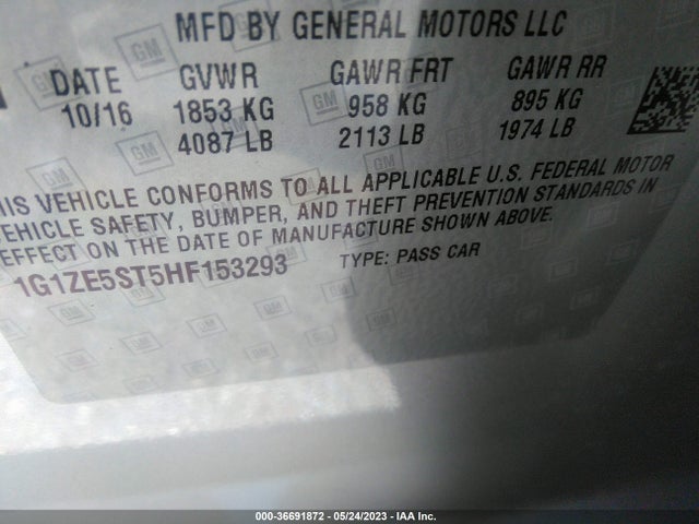 Chevrolet MALIBU LT 2017 1G1ZE5ST5HF153293 Image 9