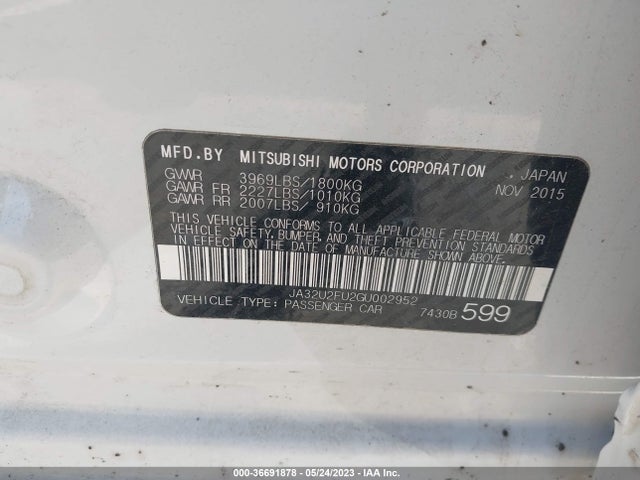 JA32U2FU2GU002952 Mitsubishi LANCER ES