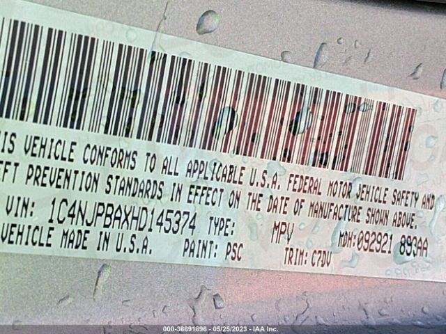 1C4NJPBAXHD145374 Jeep Patriot Sport