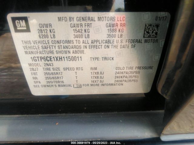 1GTP6CE1XH1150011 GMC Canyon 4wd Sle