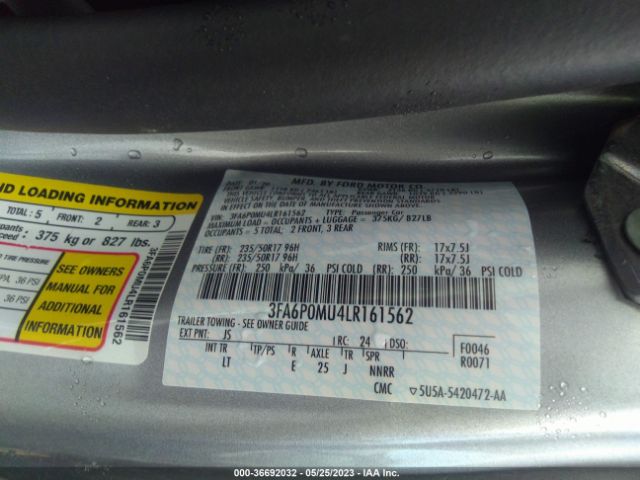 3FA6P0MU4LR161562 Ford Fusion Hybrid Sel