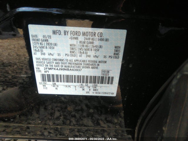 Ford Edge Sel/st-line 2022 2FMPK4J90NBA63937 Image 11