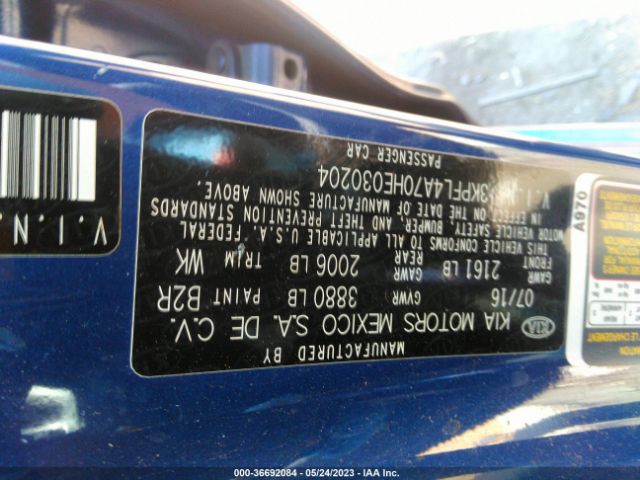 3KPFL4A70HE030204 KIA FORTE S