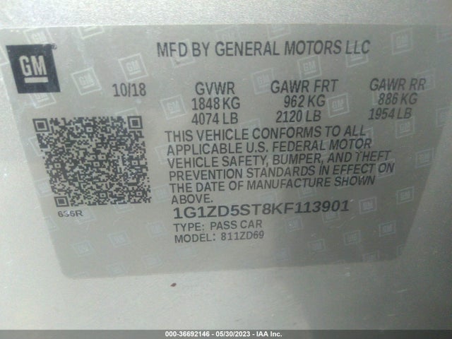 Chevrolet MALIBU LT 2019 1G1ZD5ST8KF113901 Image 9