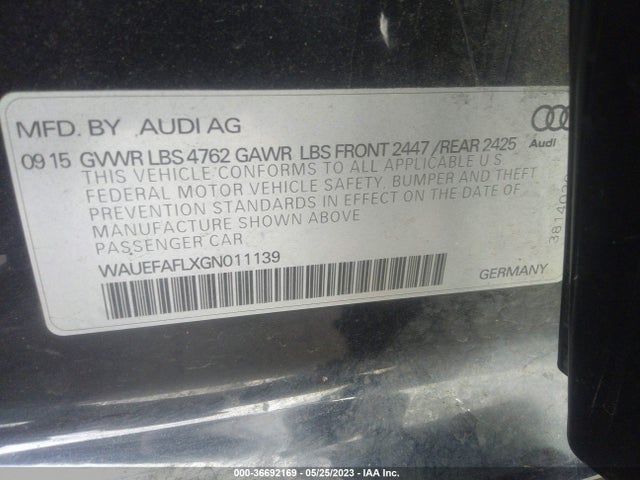 WAUEFAFLXGN011139 Audi A4 Premium Plus