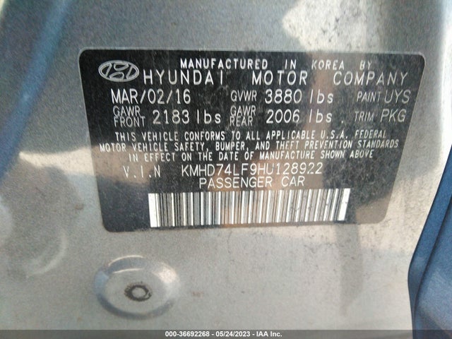 Hyundai ELANTRA SE 2017 KMHD74LF9HU128922 Image 11
