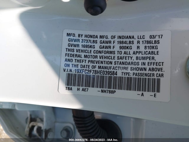 Honda Civic Sedan Ex 2017 19XFC2F78HE039584 Image 10