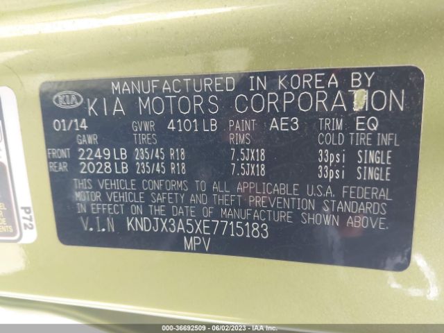 KNDJX3A5XE7715183 KIA Soul !