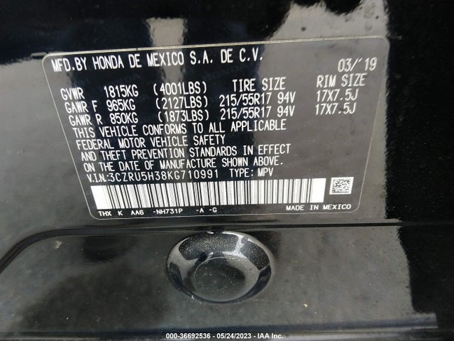 Honda HR-V LX 2019 3CZRU5H38KG710991 Image 11