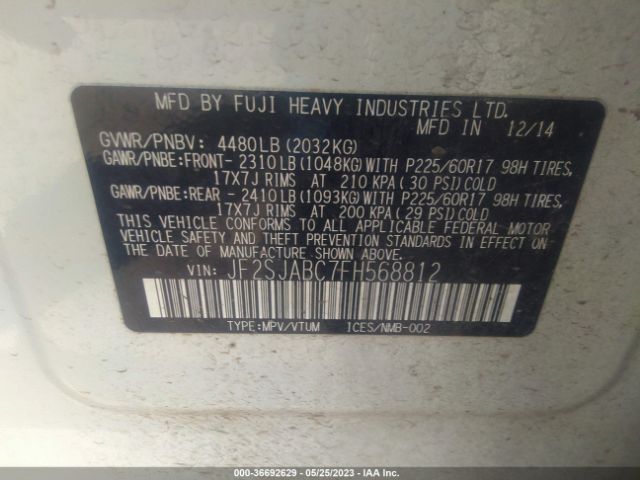 JF2SJABC7FH568812 Subaru Forester 2.5i