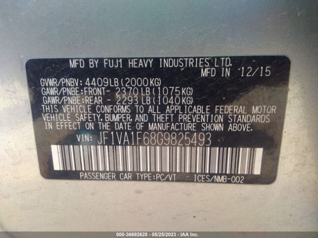 JF1VA1F68G9825493 Subaru Wrx Premium