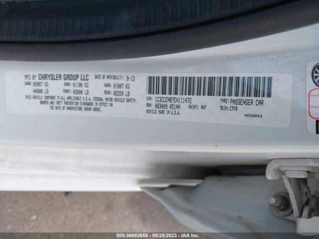 1C3CDZAB7EN111472 Dodge AVENGER SE