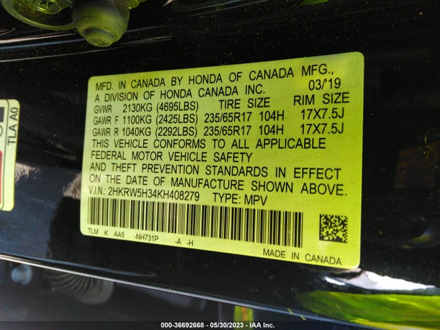 Honda CR-V LX 2019 2HKRW5H34KH408279 Image 9