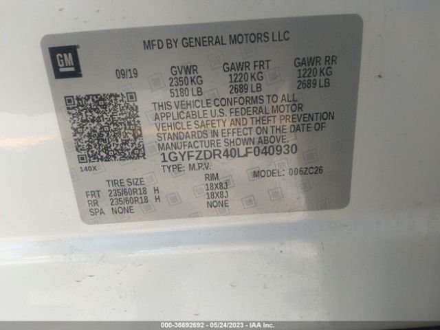 Cadillac Xt4 Awd Premium Luxury 2020 1GYFZDR40LF040930 Image 10