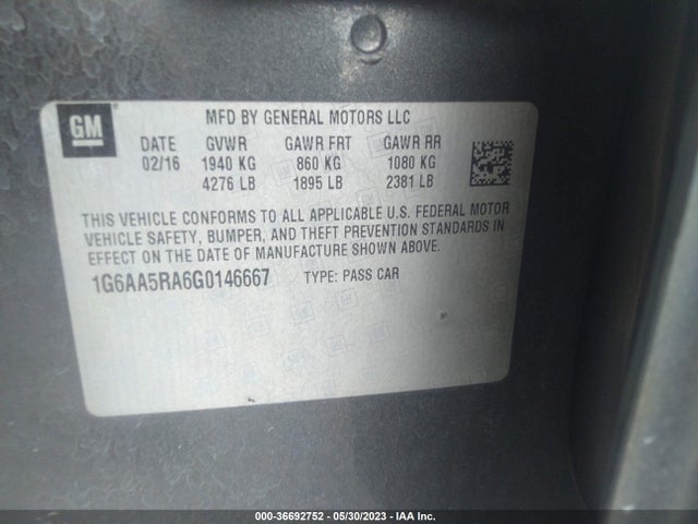 1G6AA5RA6G0146667 Cadillac Ats Sedan Standard Rwd