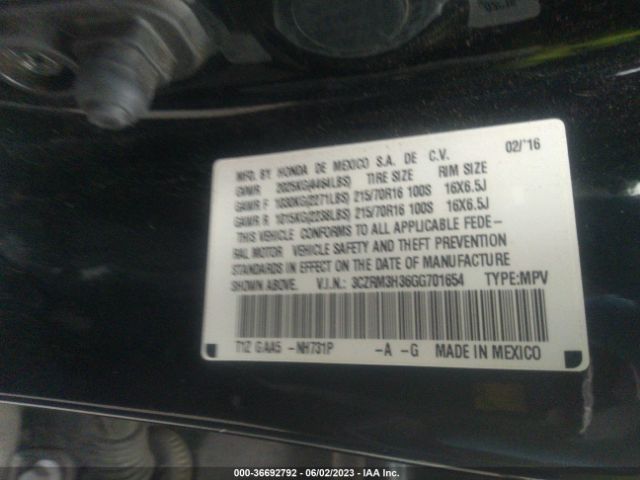 3CZRM3H36GG701654 Honda CR-V LX