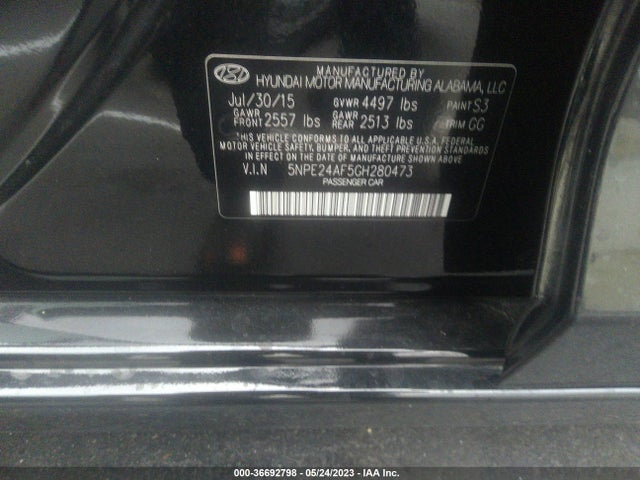 Hyundai Sonata 2.4l Se 2016 5NPE24AF5GH280473 Image 9
