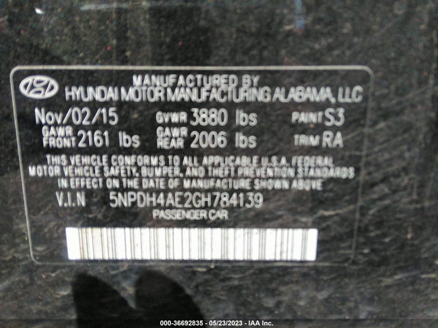 Hyundai ELANTRA SE 2016 5NPDH4AE2GH784139 Image 9