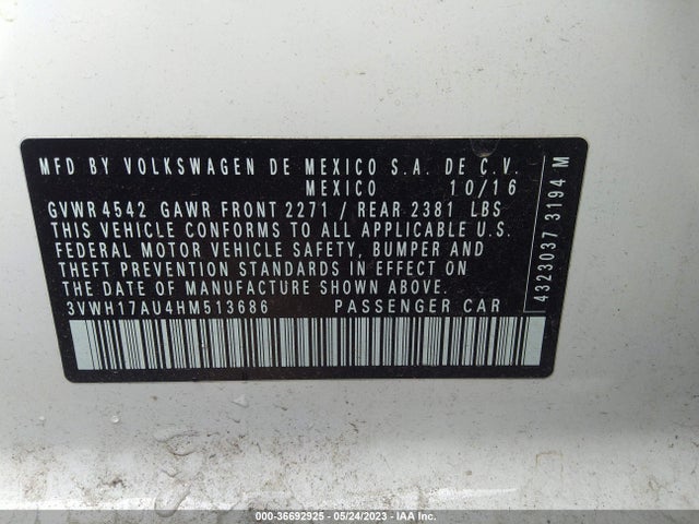 3VWH17AU4HM513686 Volkswagen Golf Alltrack S/se/sel