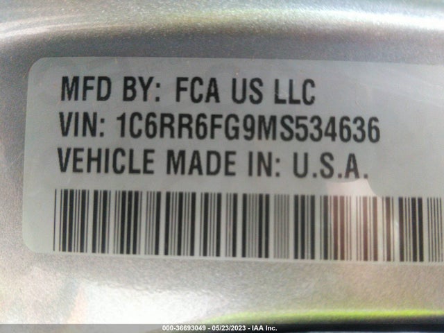 1C6RR6FG9MS534636 RAM 1500 Classic Tradesman