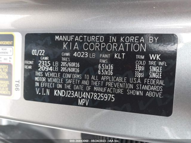 KNDJ23AU4N7825975 KIA SOUL LX
