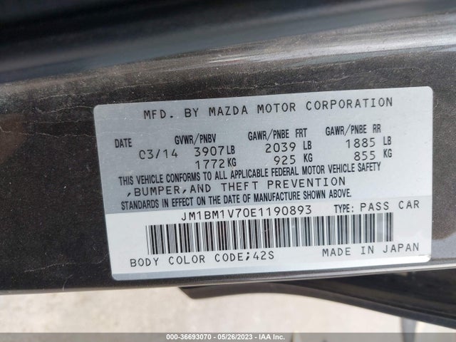 Mazda Mazda3 I Touring 2014 JM1BM1V70E1190893 Image 9